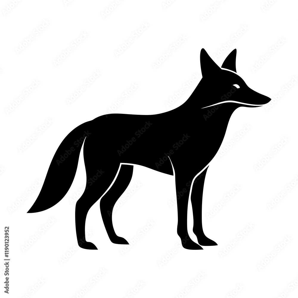 Fototapeta premium vector-silhouette-of-coyote