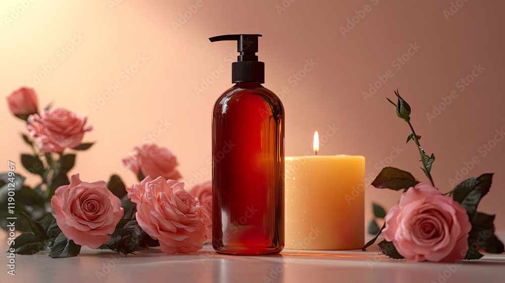Mockup product for advertisement cosmetics bottles Promotional advertising Mockup product for advertisement cosmetics bottles Promotional advertising