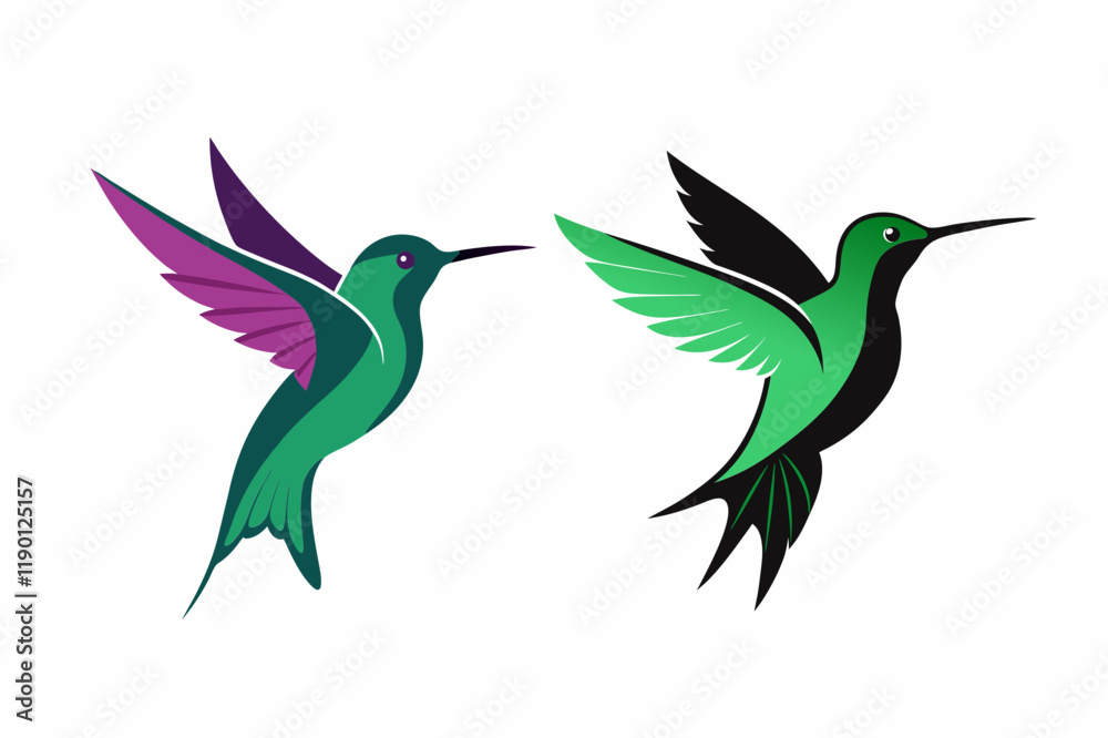 Obraz premium vector-silhouette-of-hummingbird