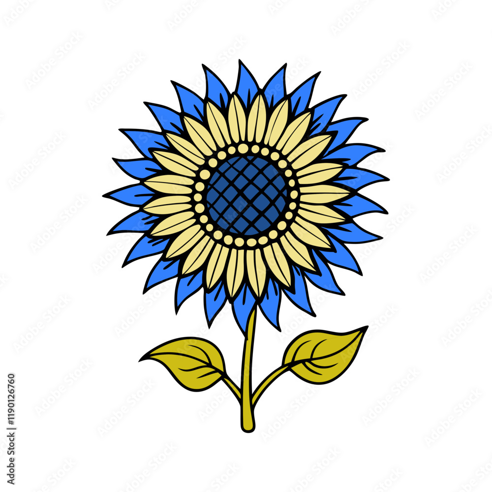 Fototapeta premium Vector silhouette of Sunflower 2