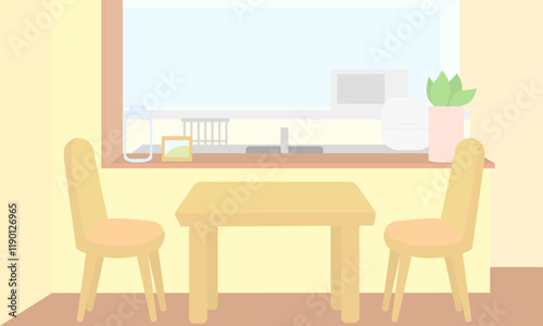 ダイニングキッチンのイラスト