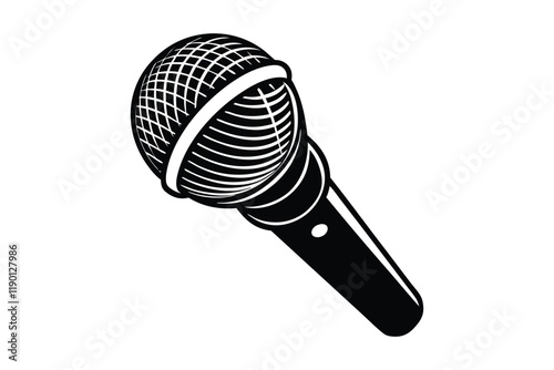 Wireless microphone silhouette illustration.eps