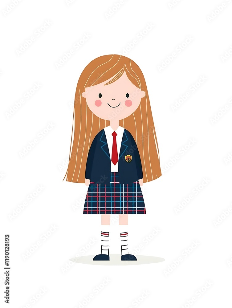 A Confident Student in a Stylish School Uniform Ready for a New Adventure A Confident Student in a Stylish School Uniform Ready for a New Adventure