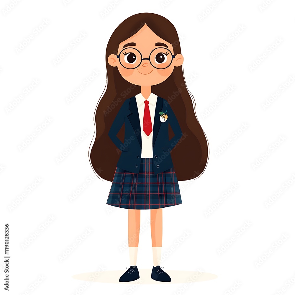 A Confident Student in a Stylish School Uniform Ready for a New Adventure A Confident Student in a Stylish School Uniform Ready for a New Adventure