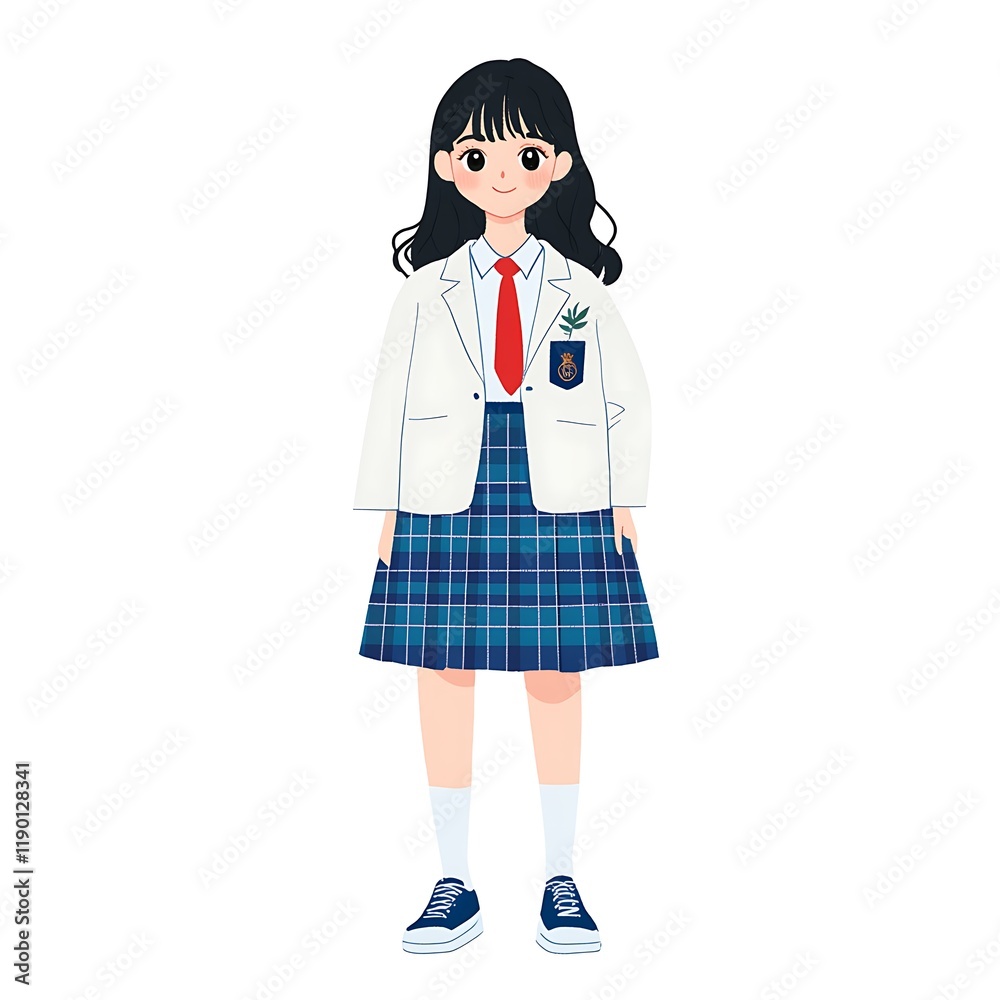 A Confident Student in a Stylish School Uniform Ready for a New Adventure A Confident Student in a Stylish School Uniform Ready for a New Adventure