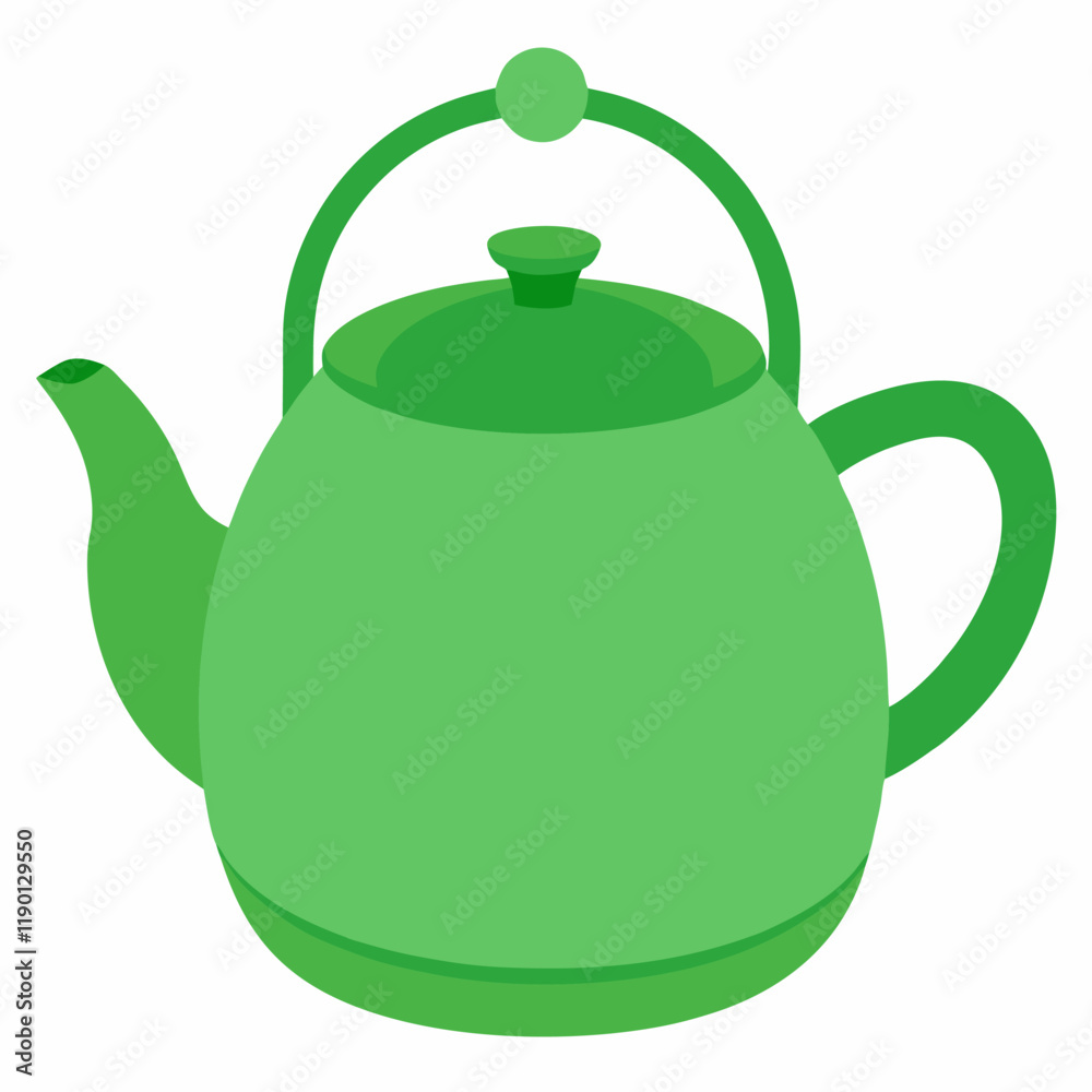 new stylish green teapot vector icon on white background