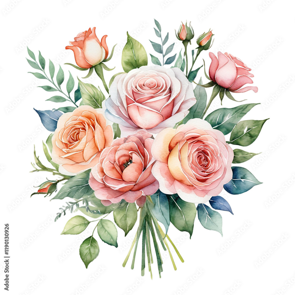 Fototapeta premium Watercolor Flower Bouquet