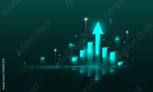 graphs finance marketing business analysis Technology concept, world economy