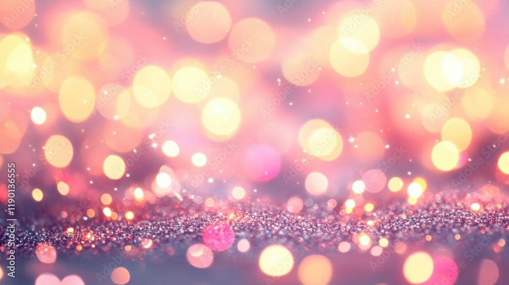 Bright pink bokeh lights blend beautifully, creating a dreamy backdrop ideal for events and festive decorations, evoking joy and elegance