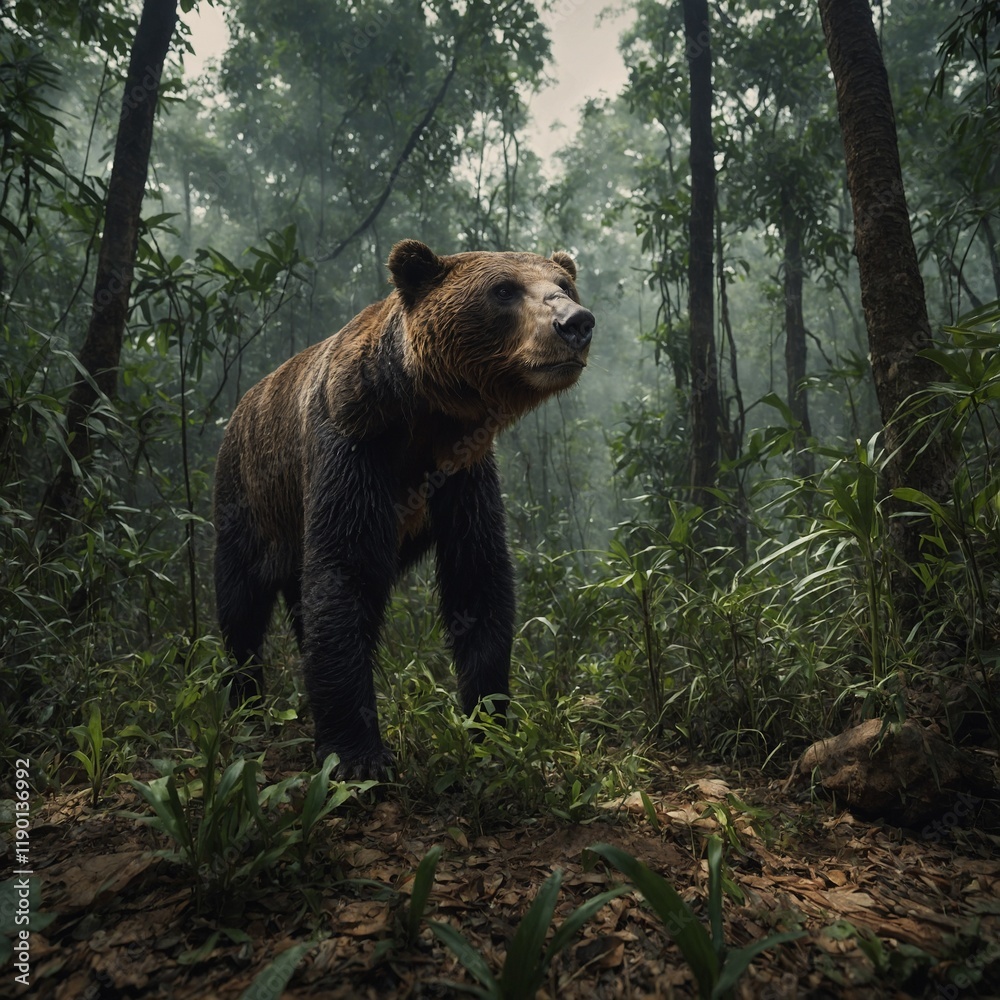 Fototapeta premium Virtual reality wildlife documentary experiencing endangered species in their natural habitats.