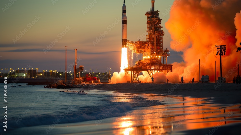 Obraz premium Rocket Spacecrafts Realistic Set HD 8K wallpaper Stock Photographic Image