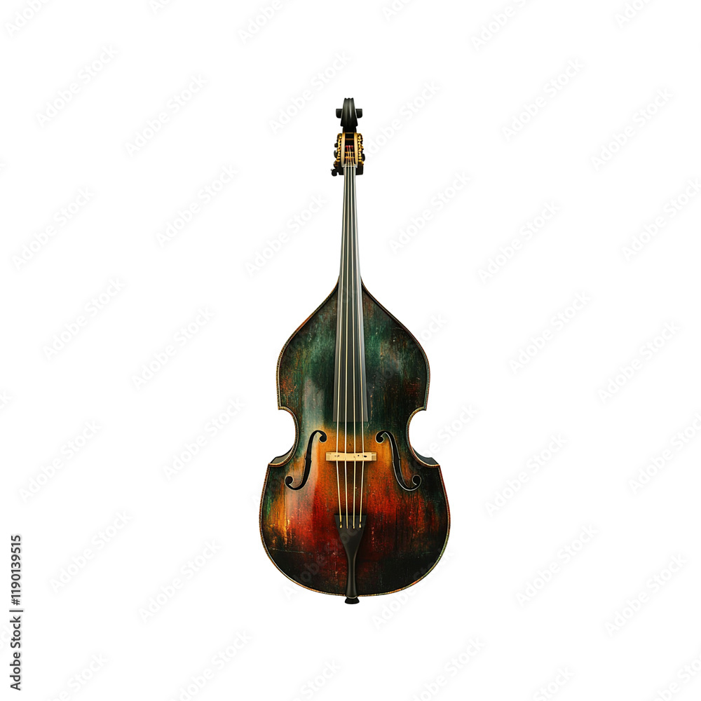 Naklejka premium Double Bass, Contrabass, String Instrument, Musical Instrument, Handcrafted Double Bass with