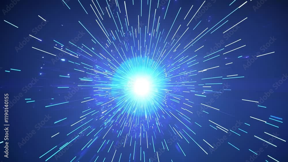 Futuristic Digital Network Animation with Glowing Blue Sphere and Radiant Light Lines Showcasing Data Flow in a High-Tech Abstract Design Futuristic Digital Network Animation with Glowing Blue Sphere and Radiant Light Lines Showcasing Data Flow in a High-Tech Abstract Design