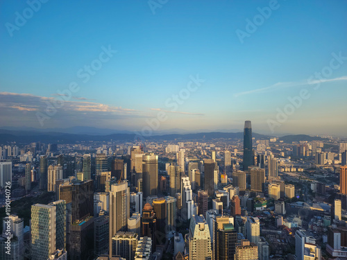 Generated imagDaytime aerial view of Kuala Lumpur cityscape. Beautiful of cityscape at Kuala Lumpur, Malaysia.