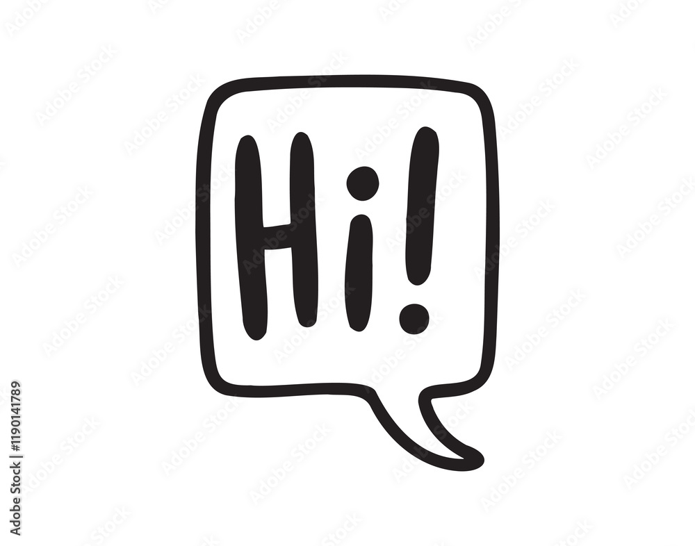 Hi speech bubble sticker for social media content. Hi text comic style poster, t shirt print, post card, video blog cover Hi speech bubble sticker for social media content. Hi text comic style poster, t shirt print, post card, video blog cover