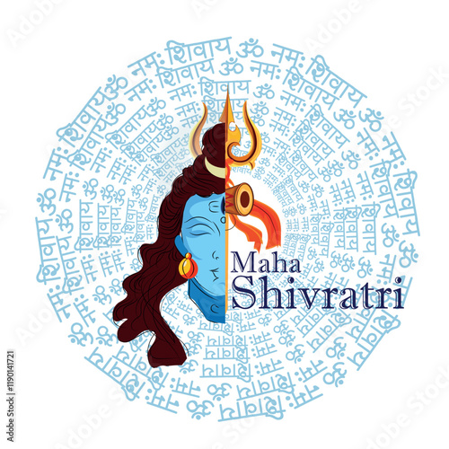 Hindu festival Maha Shivratri. Vector illustration Of Shivratri, Maha Shivratri.