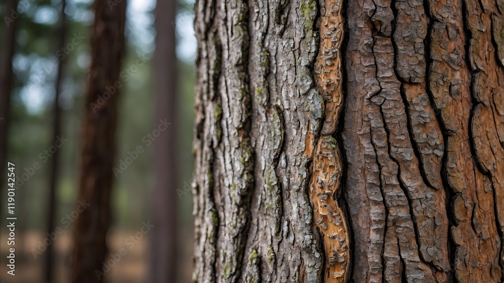 Fototapeta premium Timeless Survival: Close-Up of the Pi nus Longevity Bark with Evidence of Centuries