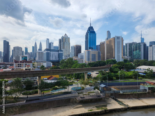Photography Generated imagDaytime aerial view of Kuala Lumpur cityscape
