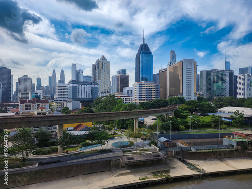 Photography Generated imagDaytime aerial view of Kuala Lumpur cityscape