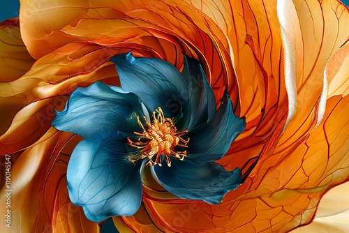 astel colored swirling patterns resembling a flower with delicat photo