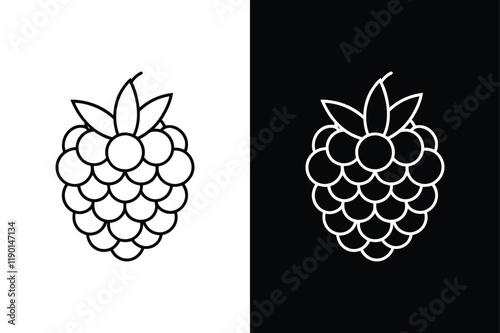 Healthy Food Logo. Vintage Blackberry Sketch Art
Black & White Bramble for Natural Food Stores