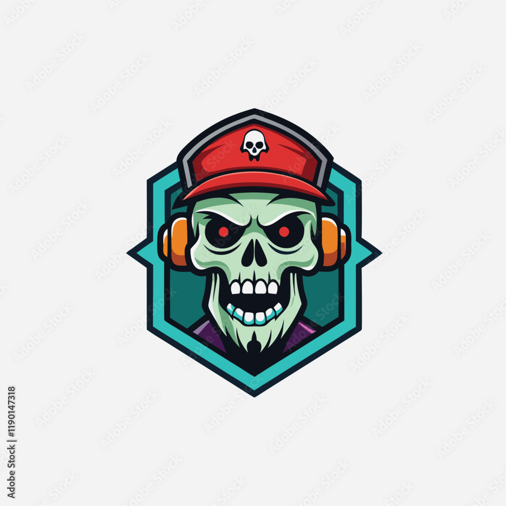 skull with wings and headphones, Music lover skull graphic mascot character Isolated vector illustration skull with wings and headphones, Music lover skull graphic mascot character Isolated vector illustration
