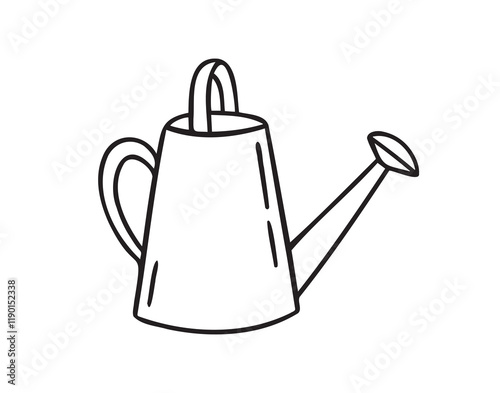 watering can doodle hand drawn icon. Outline drawing watering can line clipart symbol
