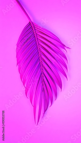 Pink leaf and feather on black background with artistic design