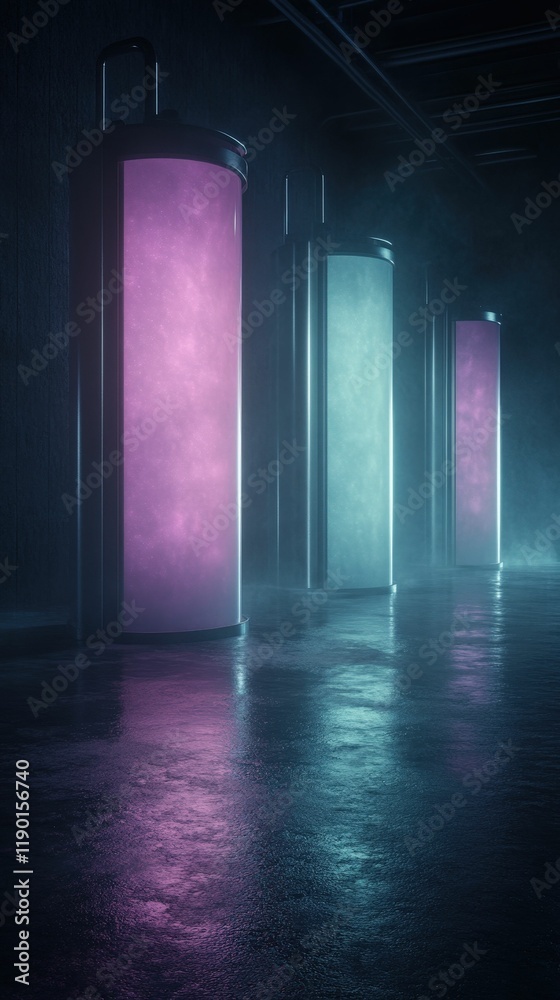 custom made wallpaper toronto digitalUnderground fuel processing laboratory with transparent tanks industrial setting digital futuristic concept