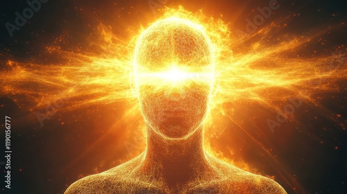 Illuminated Mind: A Digital Art Depiction of Inner Radiance and Enlightenment