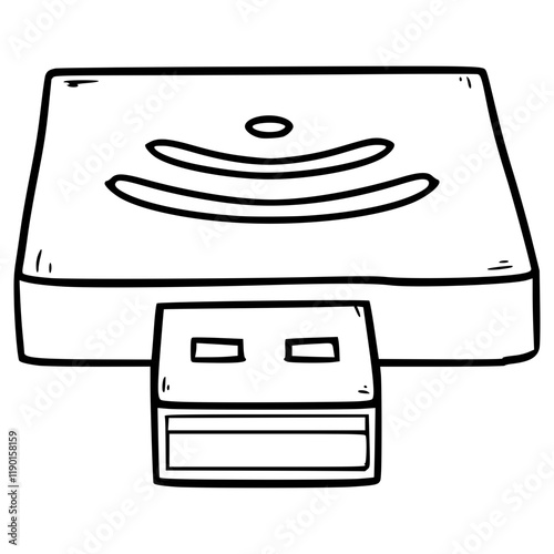 Wi-Fi adapter illustration hand drawn outline vector