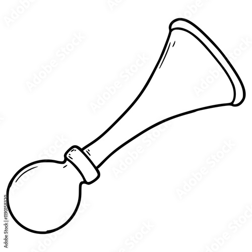 rubber horn illustration hand drawn outline vector