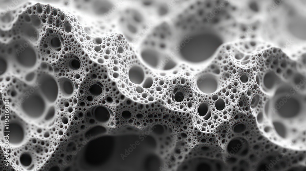 Abstract Monochrome Fractal Landscape: A Close-Up on Intricate Cellular Structures Abstract Monochrome Fractal Landscape: A Close-Up on Intricate Cellular Structures