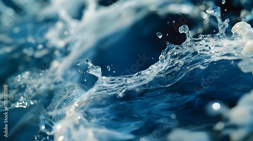 Blue Water Splashing Dynamic Motion Abstract photo