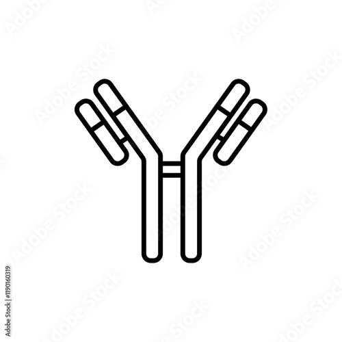 Antibody icon Outline thin set