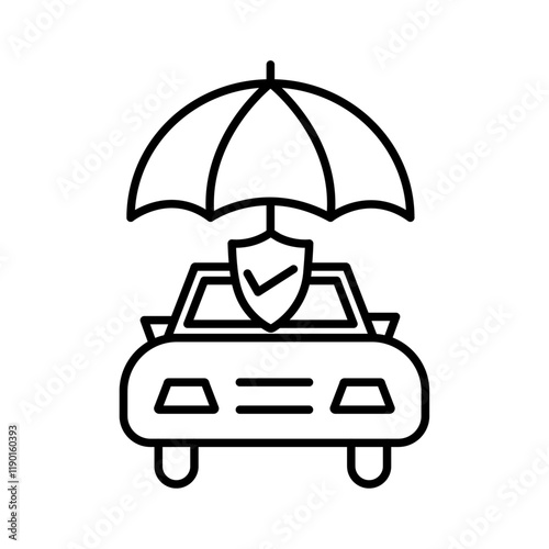 Auto insurance icon Outline thin set