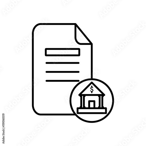 Bank statement icon Outline thin set