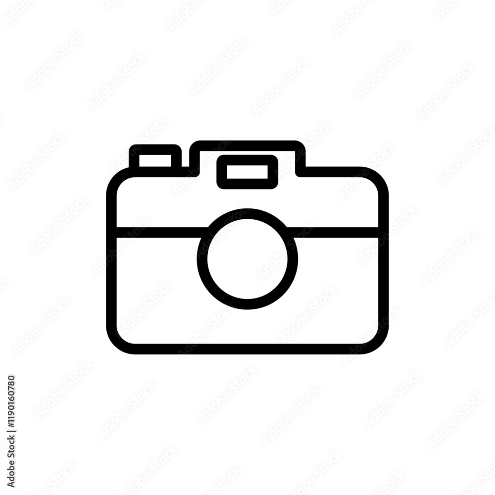 Camera icon Outline thin set Camera icon Outline thin set