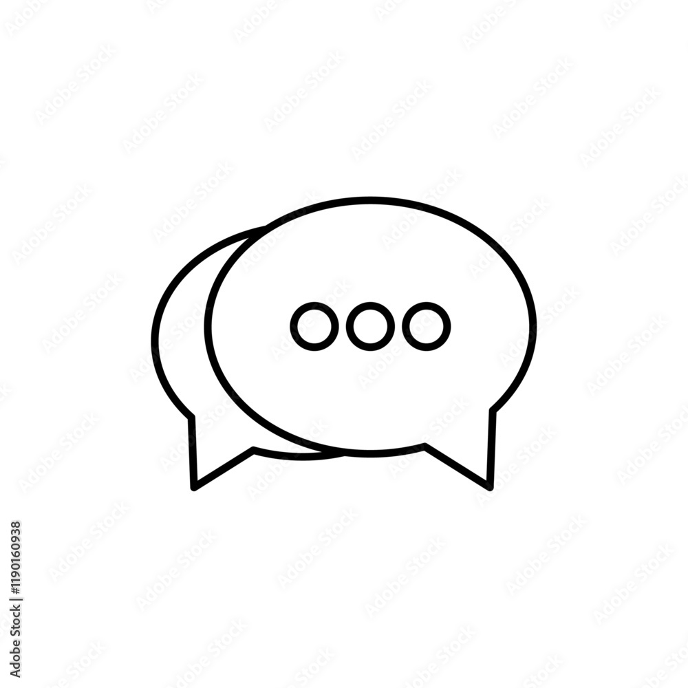 Chat bubble icon Outline thin set Chat bubble icon Outline thin set