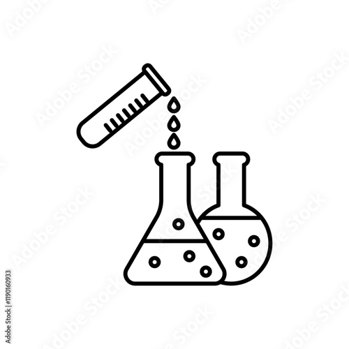 Chemistry icon Outline thin set