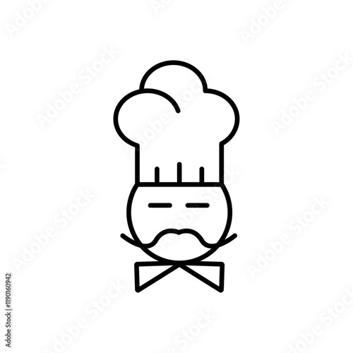 Chef icon Outline thin set