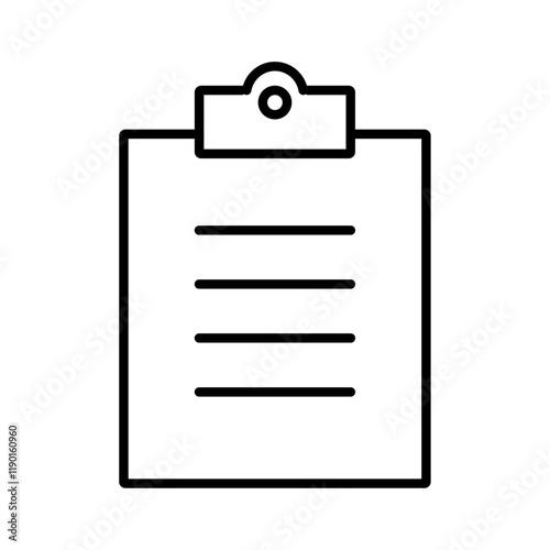 Clipboard icon Outline thin set