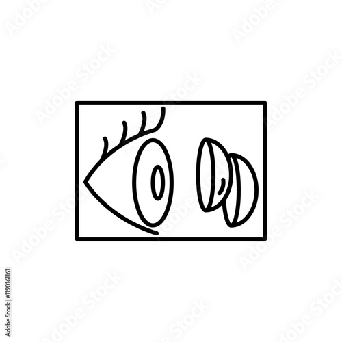 contact lenses icon Outline thin set