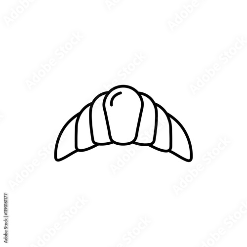 Croissant icon Outline thin set