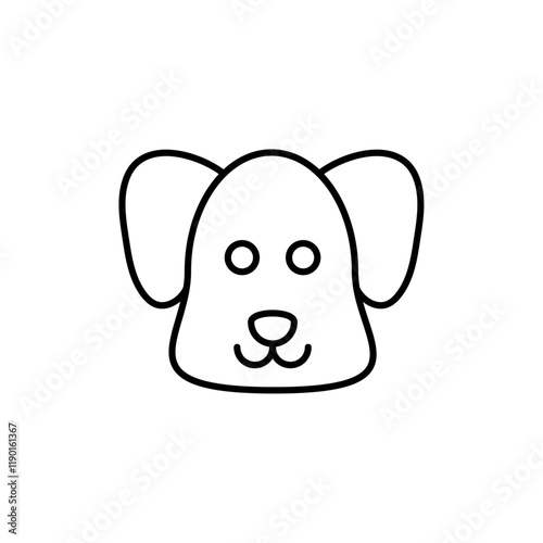 Dog icon Outline thin set