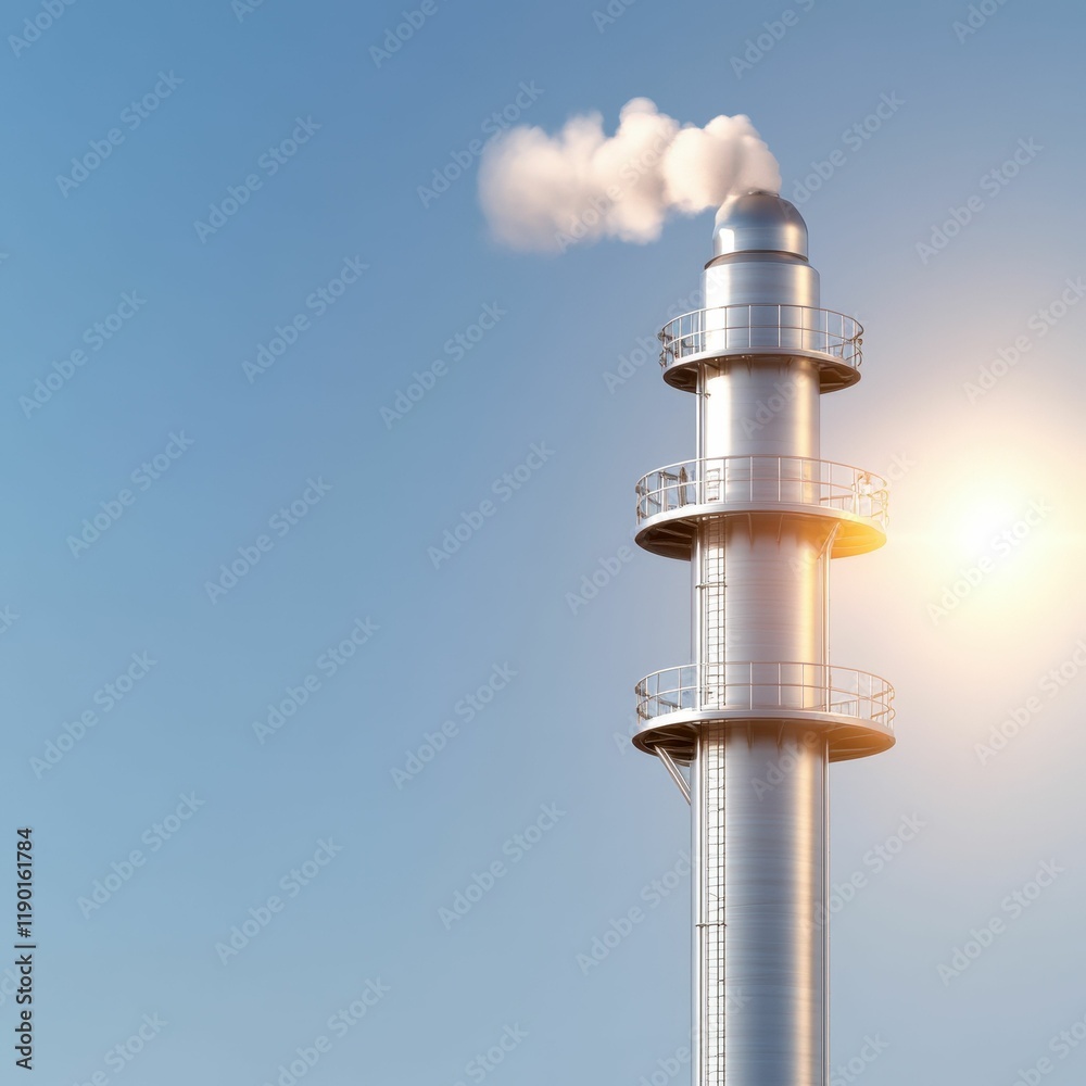 Fuel refinement process closeup of distillation tower in industrial setting sleek design and modern technology Fuel refinement process closeup of distillation tower in industrial setting sleek design and modern technology