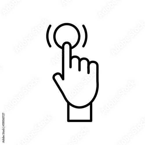 finger tap icon Outline thin set