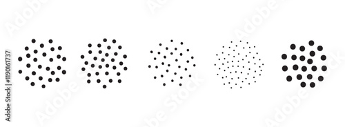 coffee grind different sizes from coarse to fine. Coffee sizes set particulate matters dust and pollution particles.