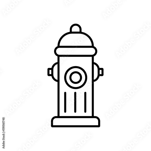Wallpaper Mural Fire hydrant icon Outline thin set Torontodigital.ca