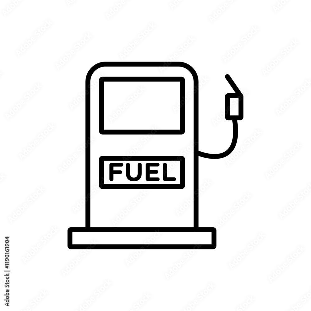 Gas station icon Outline thin set Gas station icon Outline thin set